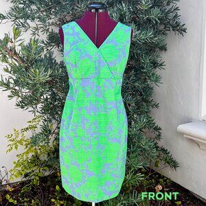 Boden Cotton Jasmine Green Windsor Bloom Print Shift Faux-Wrap US10